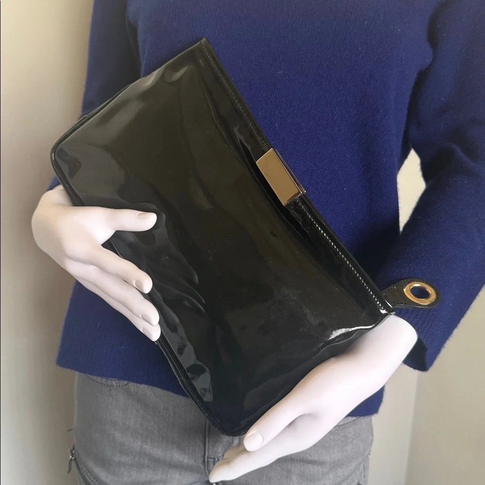 Jimmy Choo Black Patent Leather Clutch - Picture 3 of 9